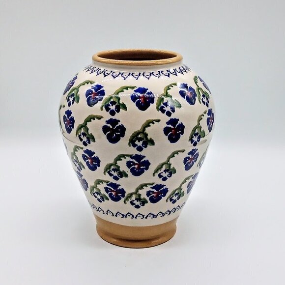 Nicholas Mosse Pottery Ireland Pansy Ceramic Vase - Picture 2 of 6